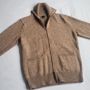 J. Crew wool full zip sweater, size small